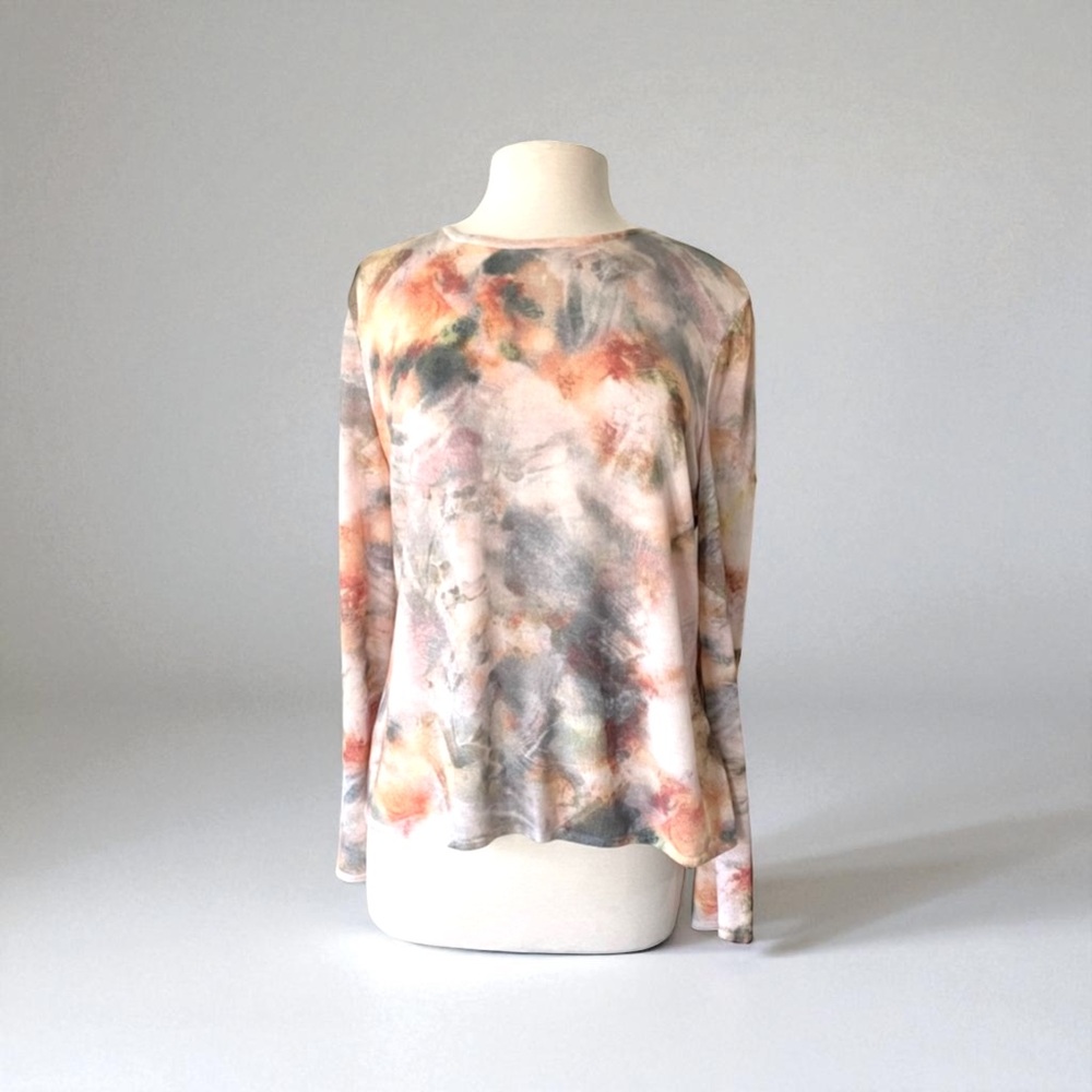 ST. JOHN Print rayon sweater size large